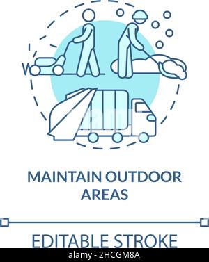 Maintain outdoor areas turquoise concept icon Stock Vector
