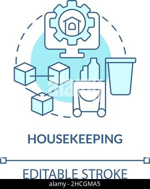 Housekeeping turquoise concept icon Stock Vector