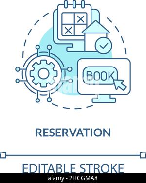 Reservation turquoise concept icon Stock Vector