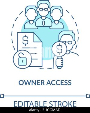 Owner access turquoise concept icon Stock Vector