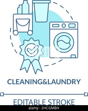Cleaning and laundry turquoise concept icon Stock Vector