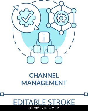 Channel management turquoise concept icon Stock Vector