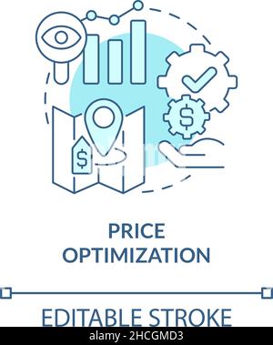 Price optimization turquoise concept icon Stock Vector