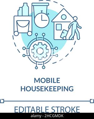 Mobile housekeeping turquoise concept icon Stock Vector