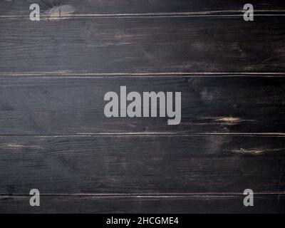 dark rustic wood background, top view Stock Photo