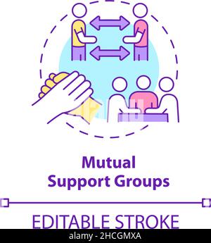 Mutual support groups concept icon Stock Vector