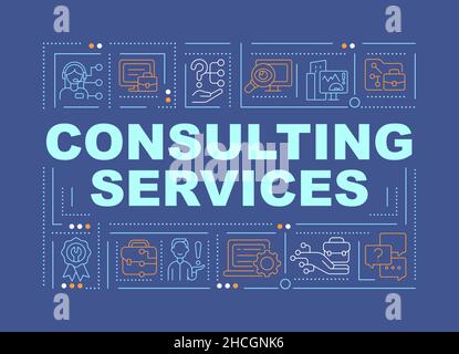 Technical consulting services word concepts dark blue banner Stock Vector