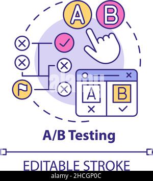 AB testing concept icon Stock Vector