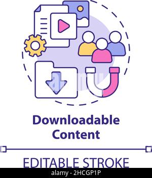 Downloadable content concept icon Stock Vector