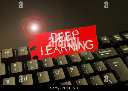 Handwriting text Deep Learning. Conceptual photo Hierarchical Abstractions Artificial Intelligence Algorithm Writing Online Research Text Analysis Stock Photo