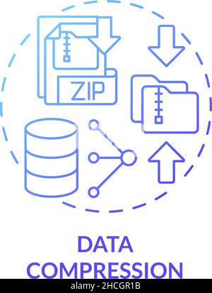 Data compression blue gradient concept icon Stock Vector
