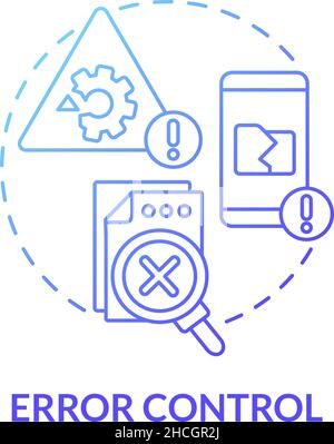 Error control blue gradient concept icon Stock Vector