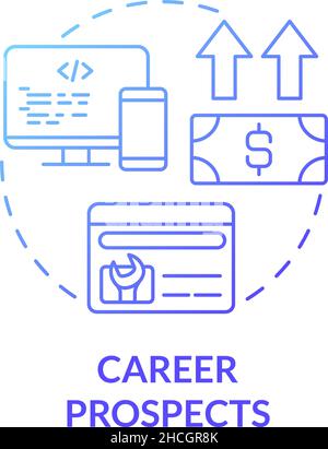 Career prospects blue gradient concept icon Stock Vector