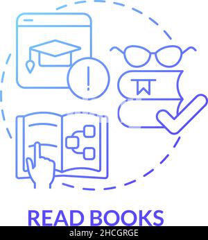 Read books blue gradient concept icon Stock Vector