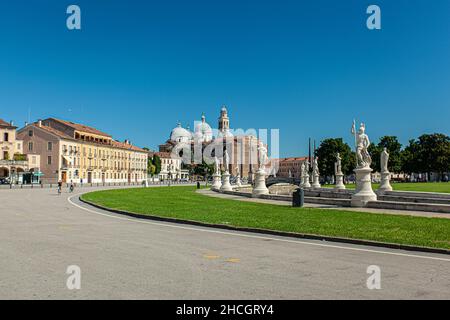 Landscape of View of Prato della Valle in Padua in Italy Stock Photo