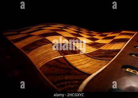 Chess winding box on a dark background. Stock Photo
