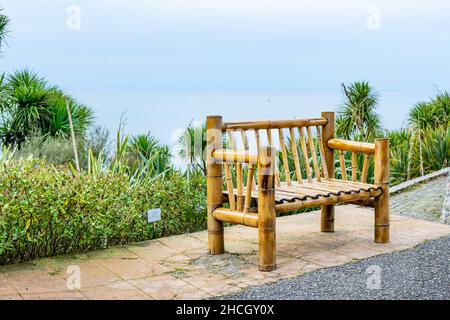 Bamboo bench outdoor sale