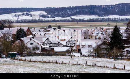 Half timbered houses of Herleshausen in Hesse Half timbered houses of Herleshausen in Hesse
