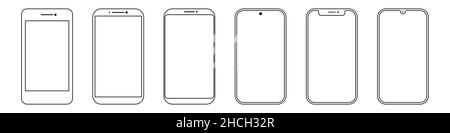 Smartphone icon set simple design Stock Vector