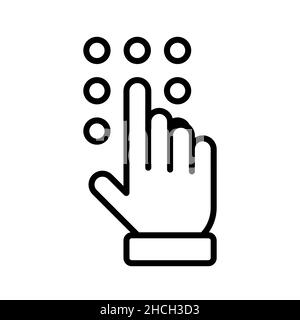 Code lock with hand icon Stock Vector
