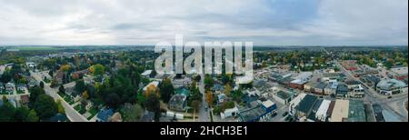 An aerial panorama view of Elmira, Ontario, Canada Stock Photo