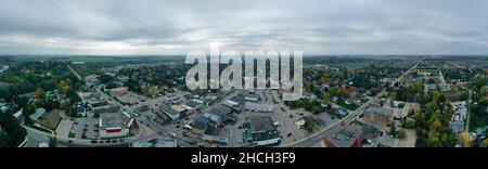 An aerial panorama scene of Elmira, Ontario, Canada Stock Photo