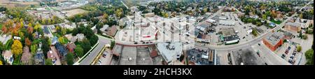 An aerial panorama of Elmira, Ontario, Canada downtown Stock Photo