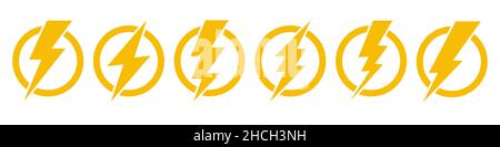 Flash icon set simple design Stock Vector