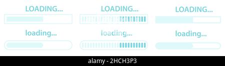 Loading bar icon set simple design Stock Vector