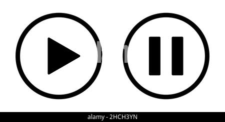 Play and pause, stop button icon. Player concept Stock Vector