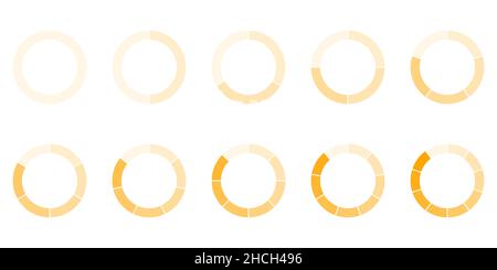 Segment circle graph icon set 1-10 Stock Vector
