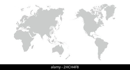 World map asia in centre Stock Vector