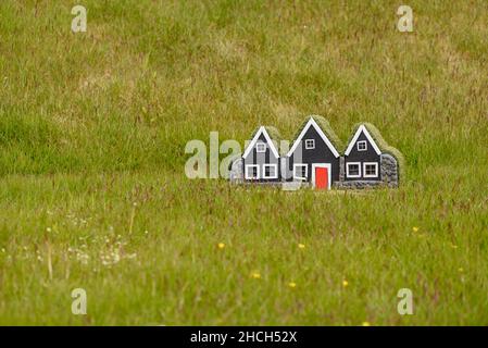 Tiny houses in Iceland Stock Photo