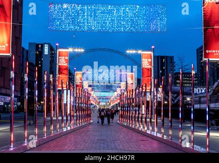 Reflections By Lucid Creates In The Olympic Way Wembley Park London UK Stock Photo