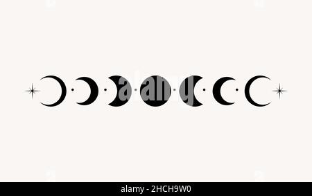 Magic vector border with celestial stars sun and moon. Astrology ...