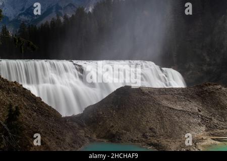 Landscape of the Wapta Falls with long exposure in Yoho National Park, Canada Stock Photo