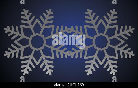 two snowflake on abstract dark background Stock Vector
