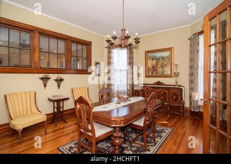 Dining room in middle class house in Midwest America Stock Photo