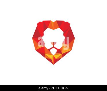 Creative Orange Lion Head Logo Symbol Vector Stock Vector