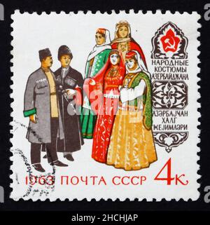 RUSSIA - CIRCA 1963: a stamp printed in the Russia shows Azerbaijan Costumes, Regional Costumes, circa 1963 Stock Photo