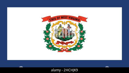 Official current vector flag of the Federal State of West Virginia, USA Stock Vector
