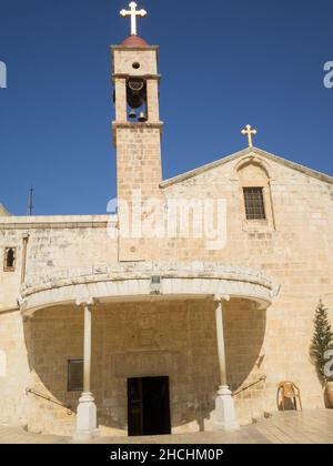 Facade of St Gabriel Church in Nazareth Stock Photo