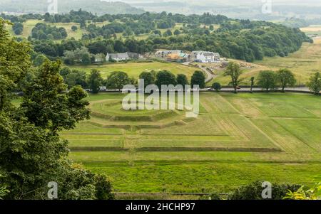 View over the ancient King's Park and King's Knot at Stirling, Scotland Stock Photo