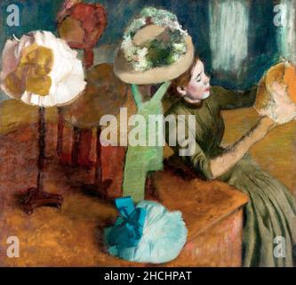 The Millinery Shop (ca. 1879-1886) painting in high resolution by Edgar Degas. Stock Photo
