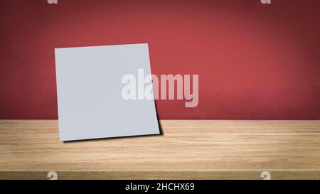 note paper background on wooden floor Stock Photo