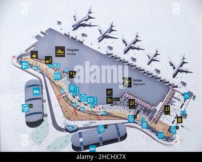 Map of the airport or aeroporto of Faro in Portugal Stock Photo