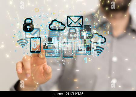 data cloud digital 3d computer Stock Photo