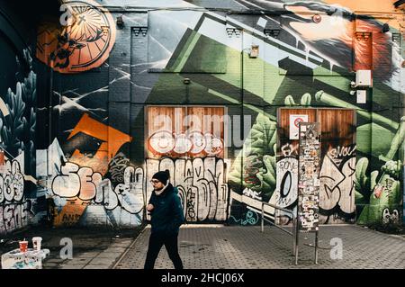 Buildings Covered In Graffiti At Raw Gelande Flea Market In Berlin 28 Nov 21 Stock Photo Alamy