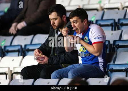 General view of Blackburn Rovers fans before the Sky Bet Championship match at Ewood Park, Lancashire. Picture date: Wednesday December 29, 2021. Stock Photo