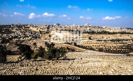 Mount Of Olives View of Jerusalem, Israel Stock Photo